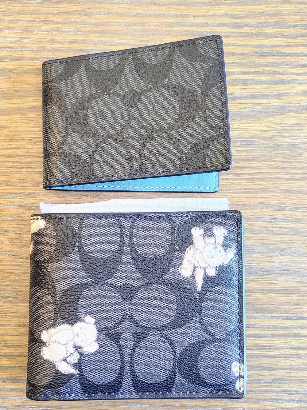 NWOT Coach Men's 3 In 1 Wallet Signature Canvas Happy Dog Creature CC135
